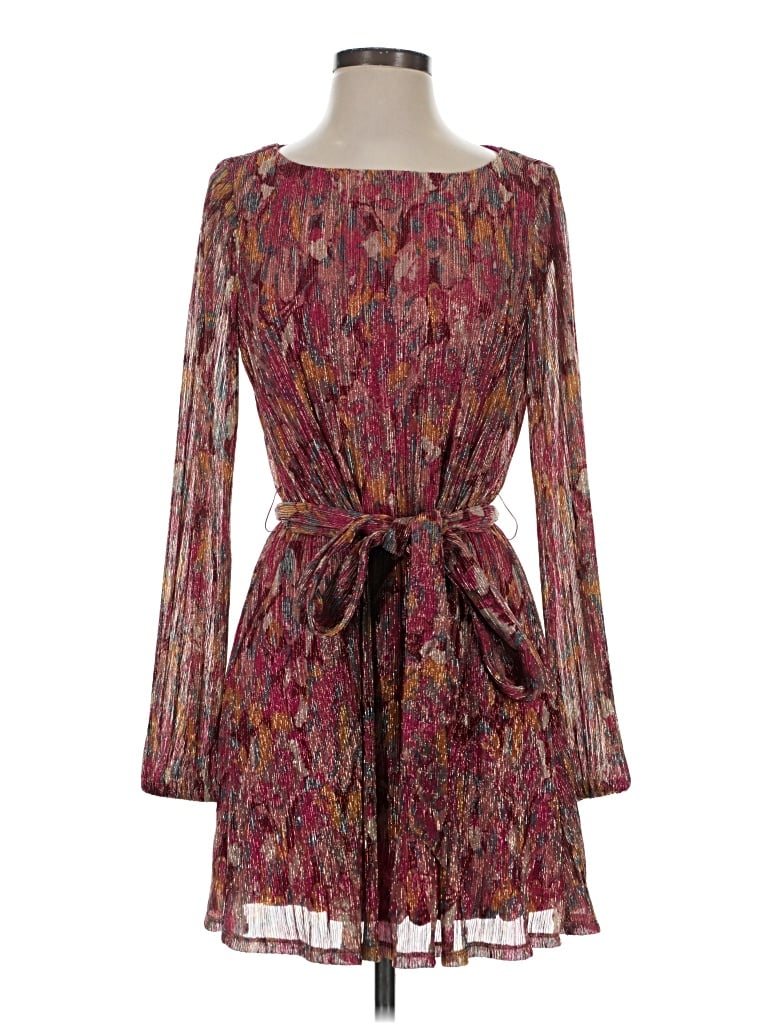 Pre-owned Dress The Population Casual Dress In Burgundy