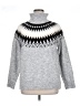 ASPEN Chevron-herringbone Gray Turtleneck Sweater Size XL - photo 1
