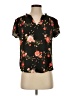 41Hawthorn 100% Polyester Floral Black Short Sleeve Blouse Size S - photo 1