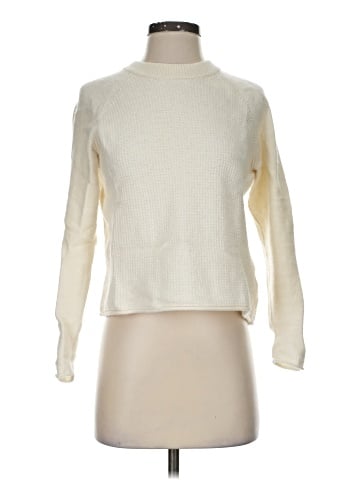 Madewell Roll-Trim Waffle Pullover Sweater in Cotton-Merino Yarn (view 1)