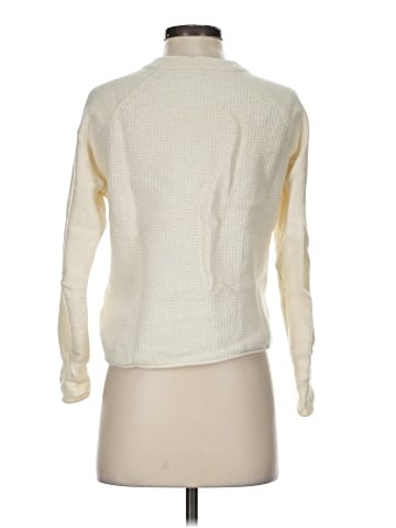 Madewell Roll-Trim Waffle Pullover Sweater in Cotton-Merino Yarn (view 2)