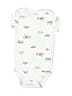 Carter's Print White Short Sleeve Onesie 6-9 MO / 9 MO - photo 1