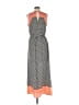 THML 100% Polyester Print Gray Casual Dress Size M - photo 2