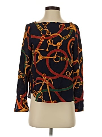 Lauren by Ralph Lauren Long Sleeve Silk Top (view 1)