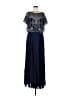 JS Collections 100% Polyester Blue Cocktail Dress Size 12 - photo 1