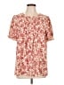 Cathy Red Short Sleeve Blouse Size L - photo 1