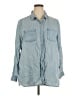 Forever 21 Plus 100% Lyocell Blue Long Sleeve Button-Down Shirt Size 2X - photo 1