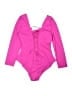 TA3 Solid Pink One Piece Swimsuit Size XL S - photo 2