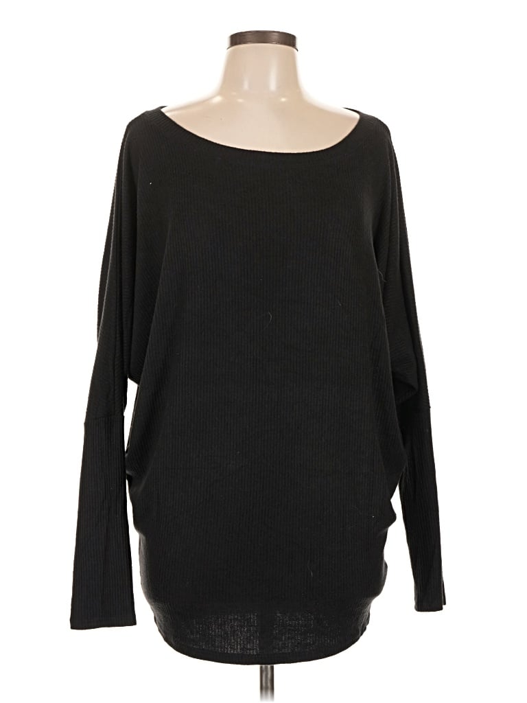 Pre-owned W. By Wantable Long Sleeve Top Black Boatneck Tops