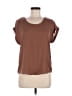 Pink Rose 100% Polyester Brown Short Sleeve Top Size M - photo 1