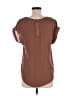 Pink Rose 100% Polyester Brown Short Sleeve Top Size M - photo 2