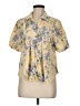 Simple Retro Floral Yellow Short Sleeve Blouse Size M - photo 1
