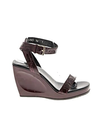 Gucci Leather Croc Embossed Wedges (view 1)