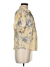 Simple Retro Floral Yellow Short Sleeve Blouse Size M - photo 4
