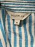 MULTIPLES Stripes Blue 3/4 Sleeve Button-Down Shirt Size M - photo 4