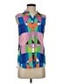 Mara Hoffman Color Block Purple Sleeveless Button-Down Shirt Size XS - photo 1