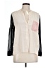 Sandro 100% Polyester Color Block Ivory 3/4 Sleeve T-Shirt Size Lg (3) - photo 1