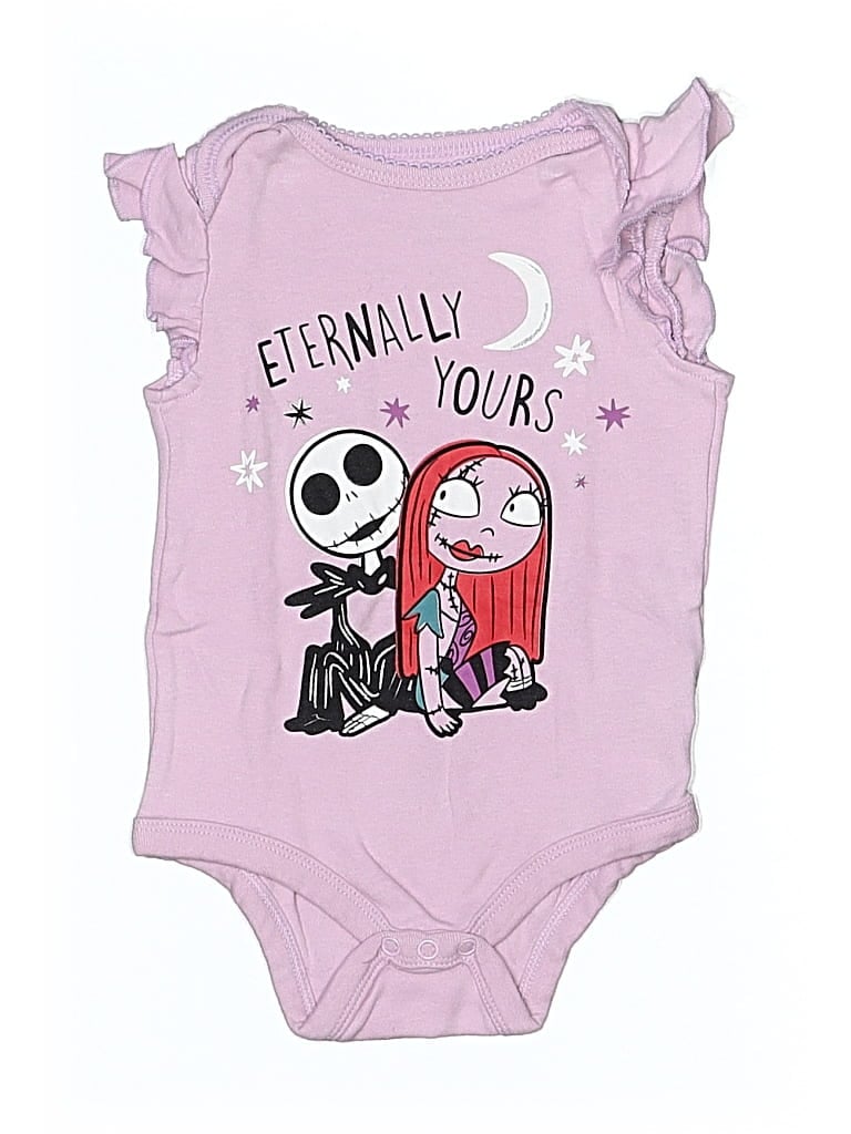 Pre-owned Disney Babies' Short Sleeve Onesie In Purple