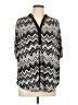 Perseption Chevron-herringbone Silver 3/4 Sleeve Blouse Size L (estimated) - photo 1