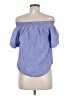 J.Crew 100% Cotton Blue Short Sleeve Blouse Size 8 - photo 2