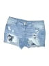 Maurices Graphic Blue Denim Shorts Size 15 - 16 - photo 1