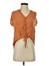 Figwood 100% Rayon Orange Short Sleeve Blouse Size S - photo 1