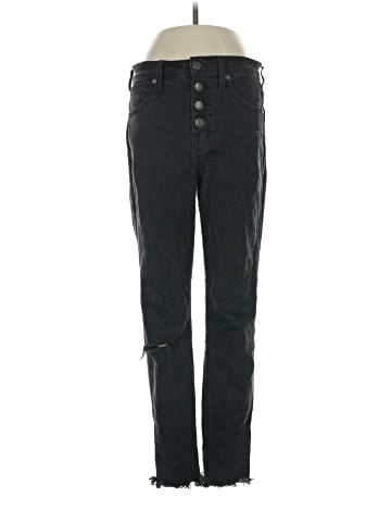 Madewell Petite 10" High-Rise Skinny Jeans in Berkeley Black: Button-Through Edition (view 1)