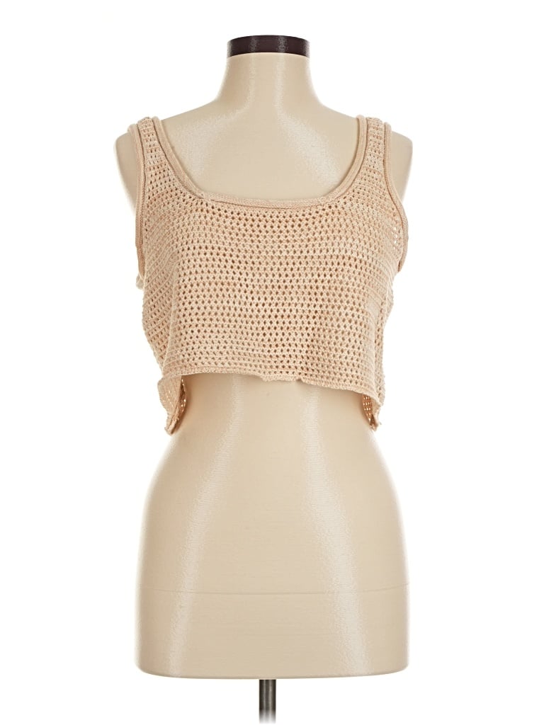 Lulus Tank Top Tan Strapless Neckline Tops In Gold