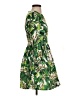 Mode 100% Polyester Print Green Cocktail Dress Size XS - photo 4