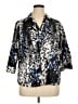 212 Collection 100% Cotton Animal Print Silver 3/4 Sleeve Blouse Size 1X - photo 1