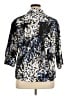212 Collection 100% Cotton Animal Print Silver 3/4 Sleeve Blouse Size 1X - photo 2