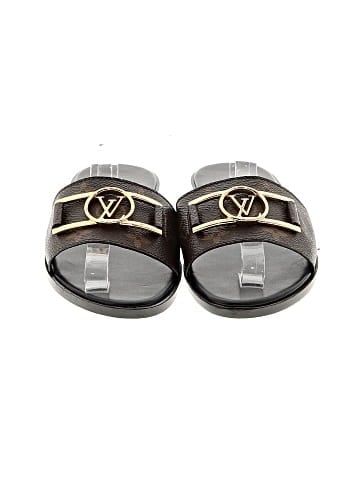 Louis Vuitton Patent Monogram Lock It Flat slide Sandals (view 2)