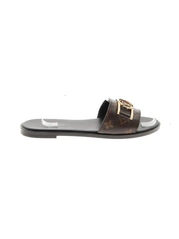 Louis Vuitton Patent Monogram Lock It Flat slide Sandals (view 1)