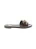 Louis Vuitton Brown Patent Monogram Lock It Flat slide Sandals Size EU 38 1/2 - photo 1