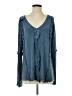 Pol Blue Long Sleeve Blouse Size S - photo 1