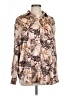 Fred David Floral Brown Long Sleeve Blouse Size L - photo 1