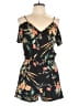 Shein 100% Viscose Tropical Black Romper Size L - photo 1