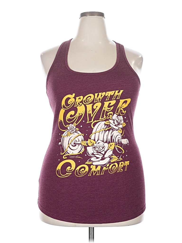 Pre-owned Assorted Brands Tank Top Burgundy Halter Neckline Tops