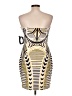 Boston Proper Graphic Gold Cocktail Dress Size 12 - photo 2