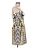 Boston Proper Graphic Gold Cocktail Dress Size 12 - photo 4