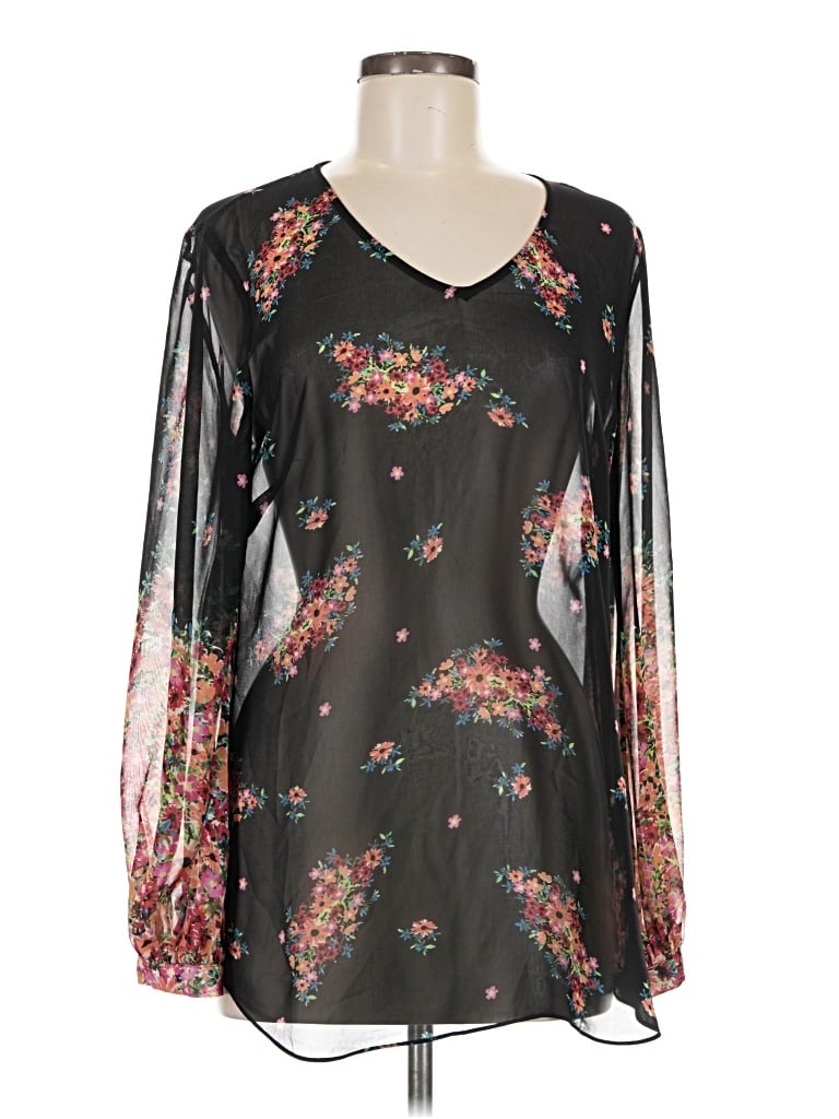 Pre-owned Cabi Long Sleeve Blouse In Black