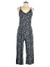 Bobeau Animal Print Blue Jumpsuit Size L - photo 1