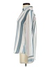 Express Outlet 100% Polyester Stripes Blue Long Sleeve Blouse Size S - photo 5