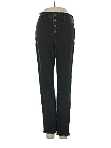 Madewell Petite 10" High-Rise Skinny Jeans in Berkeley Black: Button-Through Edition (view 1)