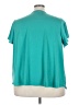 Lane Bryant 100% Polyester Teal Short Sleeve Blouse Size 22 - 24 Plus - photo 2