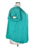 Lane Bryant 100% Polyester Teal Short Sleeve Blouse Size 22 - 24 Plus - photo 4