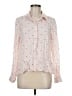 Maison Jules 100% Rayon Hearts Pink Long Sleeve Blouse Size M - photo 1