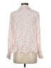 Maison Jules 100% Rayon Hearts Pink Long Sleeve Blouse Size M - photo 2