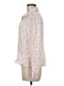 Maison Jules 100% Rayon Hearts Pink Long Sleeve Blouse Size M - photo 5