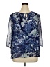 Coldwater Creek 100% Polyester Blue 3/4 Sleeve Blouse Size 14 - photo 1